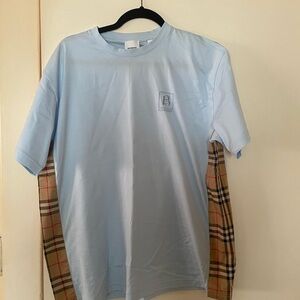 Burberry Light Blue and Beige unisex Tee. Brand new no tags!